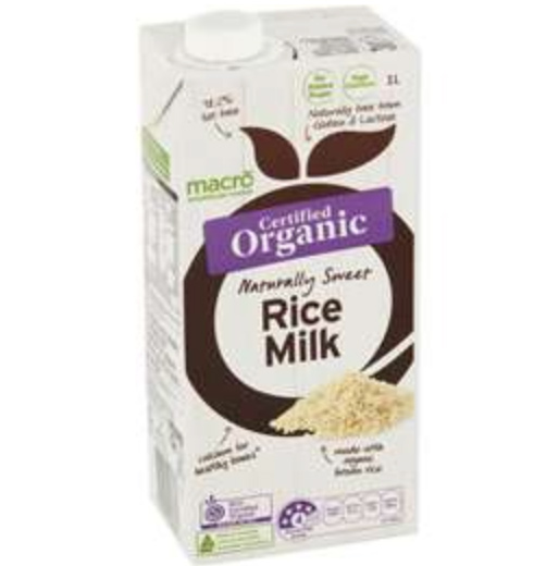 Macro Certified Organic Naturally Sweet Rice Milk UHT 1L