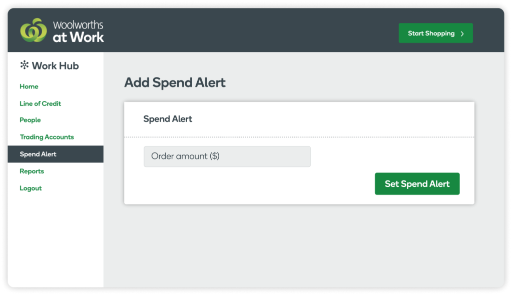Work Hub - Spend Alert