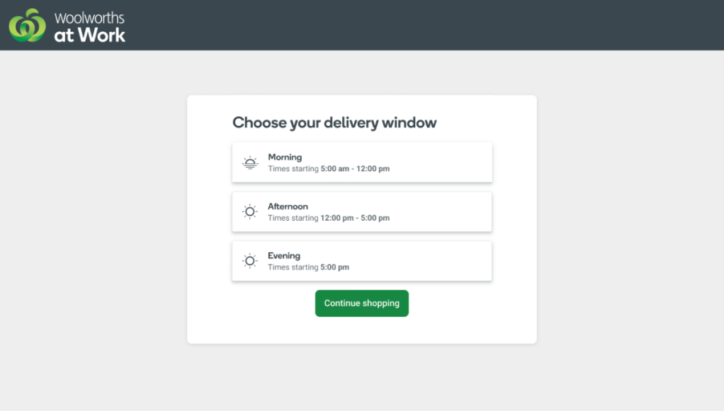 Choose delivery times