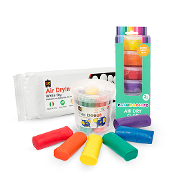 Air Dry Modelling Clay assorted colours. Educational Colours Fun Play Dough assorted colours. Education Air Drying Clay 1kg white.