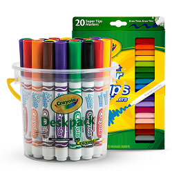 Crayola Markers Classic Wash Deskpack 32 Pack and Crayola Markers Supertips 20 Pack