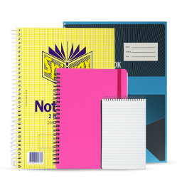 Spirax Notebook A4, Spriax Pocket Notebook, Woolworths A4 Lecture Book 140 pages, Paperclick A5 200 Page Notebook