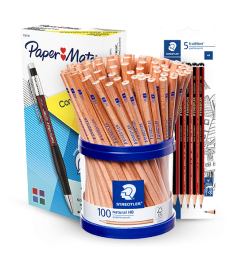 Staedtler tradition graphite pencils 5 pack, staedtler graphite pencils bulk value 100 pack, paper mate mechanical pencil 12 pack