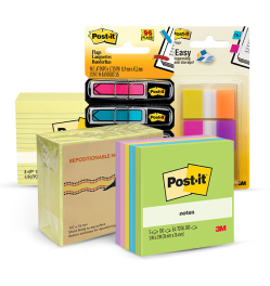 Post-it Lined Sticky Note packs, Post-it Notes coloured 5 pack, Post-it Arrow Tabs 4 pack, Post-It Flags