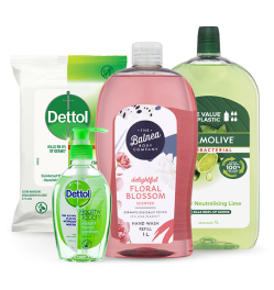 Handwash and hand sanitisers featuring Dettol Liquid Antibacterial Hand Sanitiser, Dettol Antibacterial Wipes, Foam Handwash Refill, Palmolive Liquid Hand Wash Antibacterial Soap