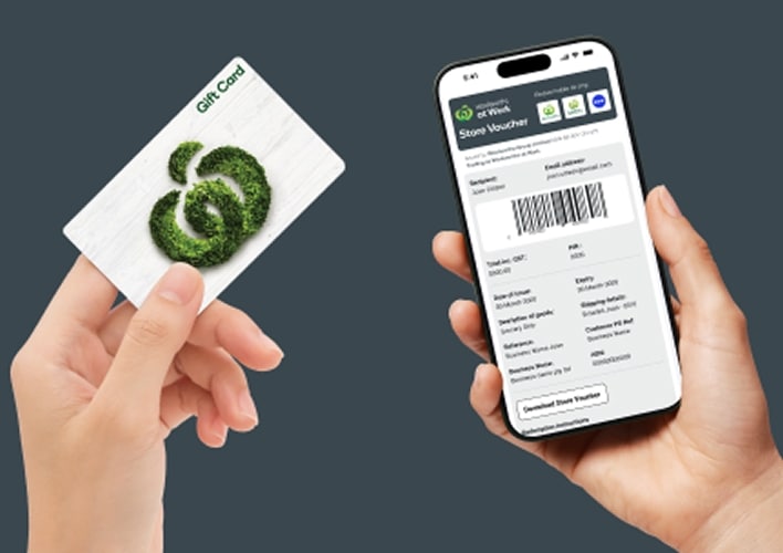 Gift Card and scannable digital gift card on mobile