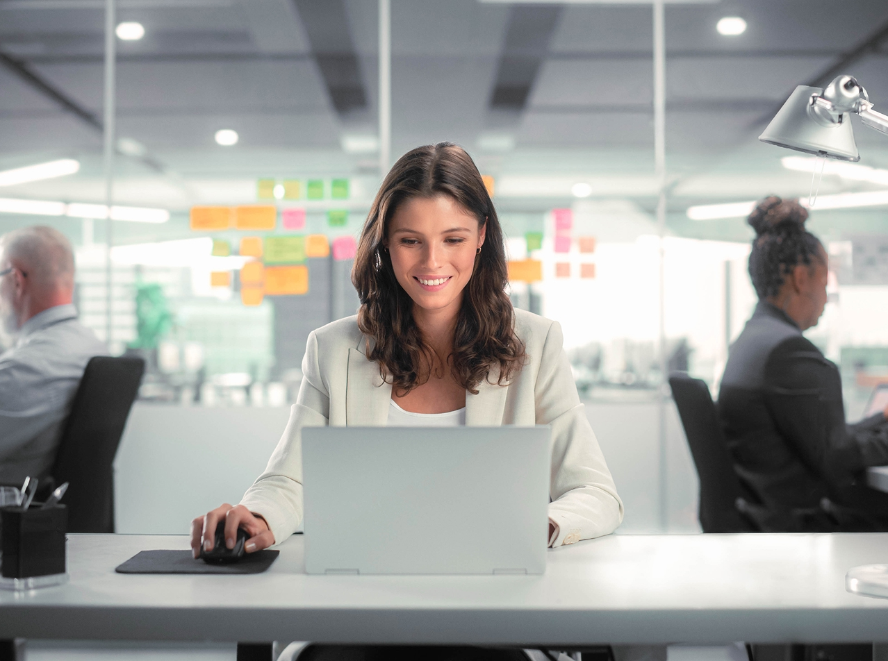 Office worker on laptop
