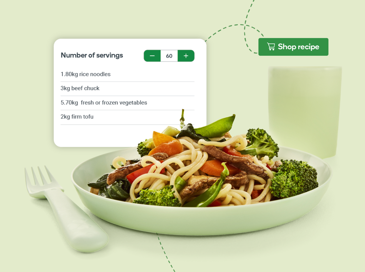 Woolworths at Work’s Menu Plan & Order hero meal: asian beef stir-fry